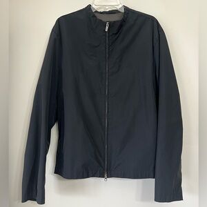 Vintage Banana Republic Men’s Black Bomber Jacket Size Large Cotton Nylon Preppy